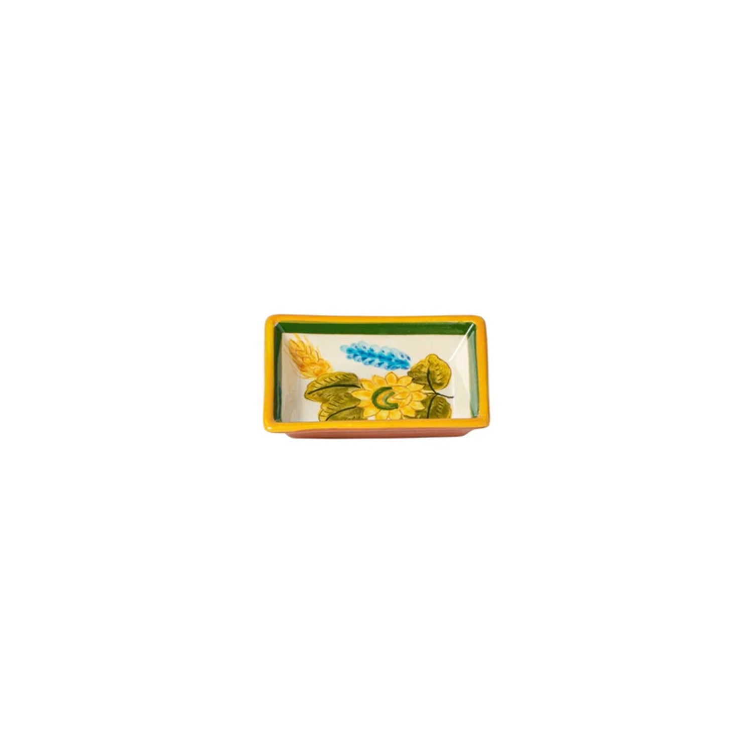 Rectangular Dipping Plate Terracotta Sunflower