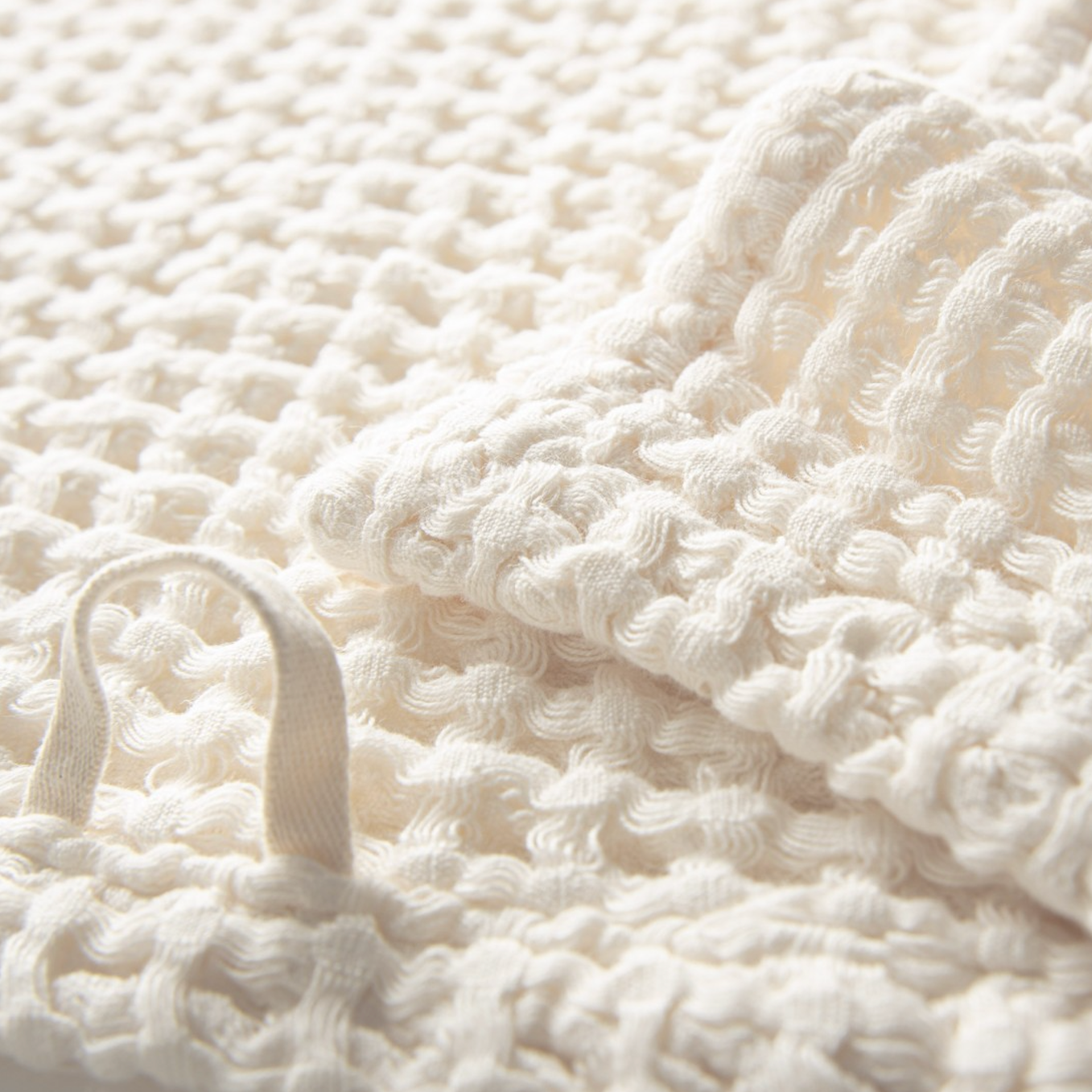 Aura White Waffle Towel