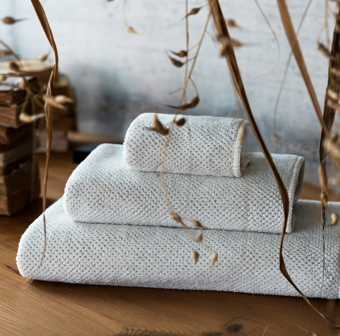 Linen/Cotton Waffle White Towel