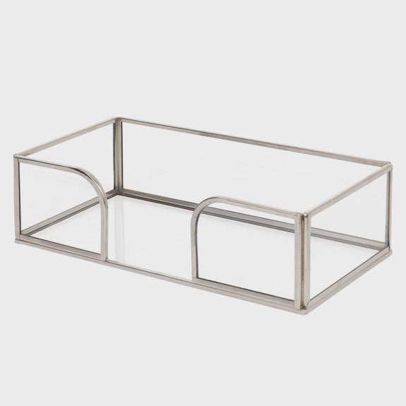 Silver Edge Glass Guest Caddy