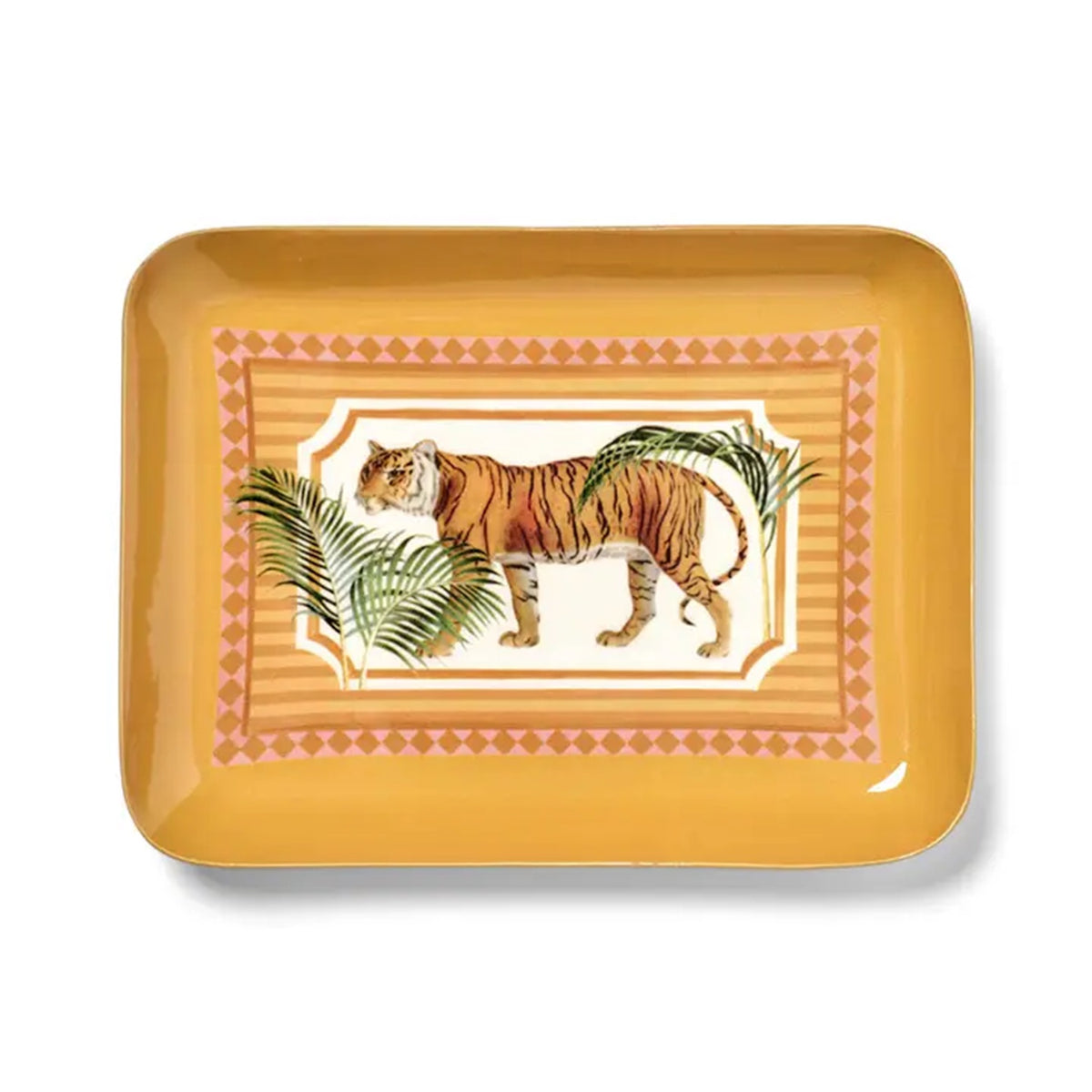 Rectangular Enamel Tray - Tiger