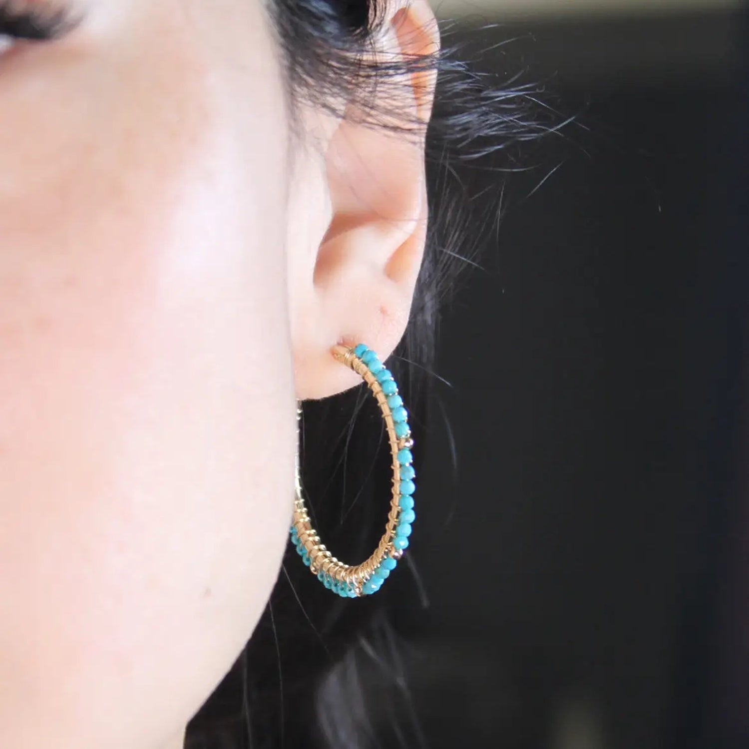 Turquoise Hoop Earrings
