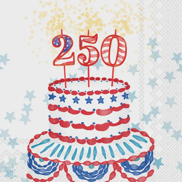 USA 250 Cake Cocktail Napkins