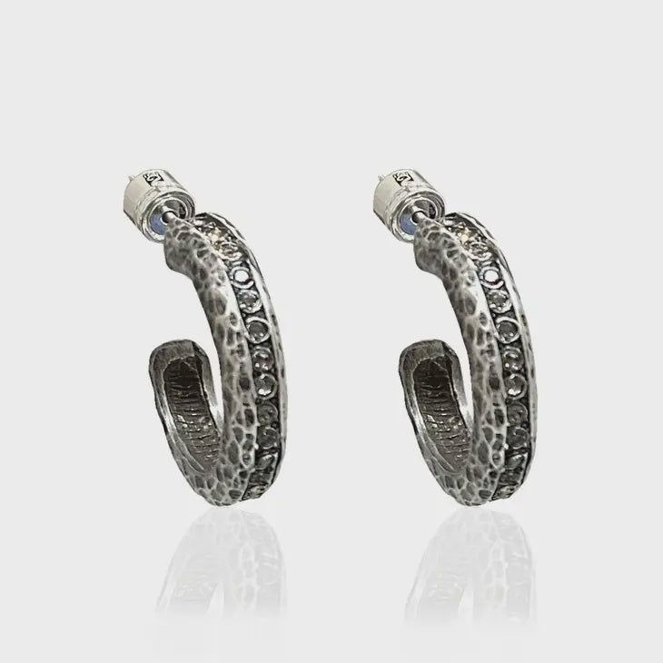 Vintage Silver Bastone 1" Hoops