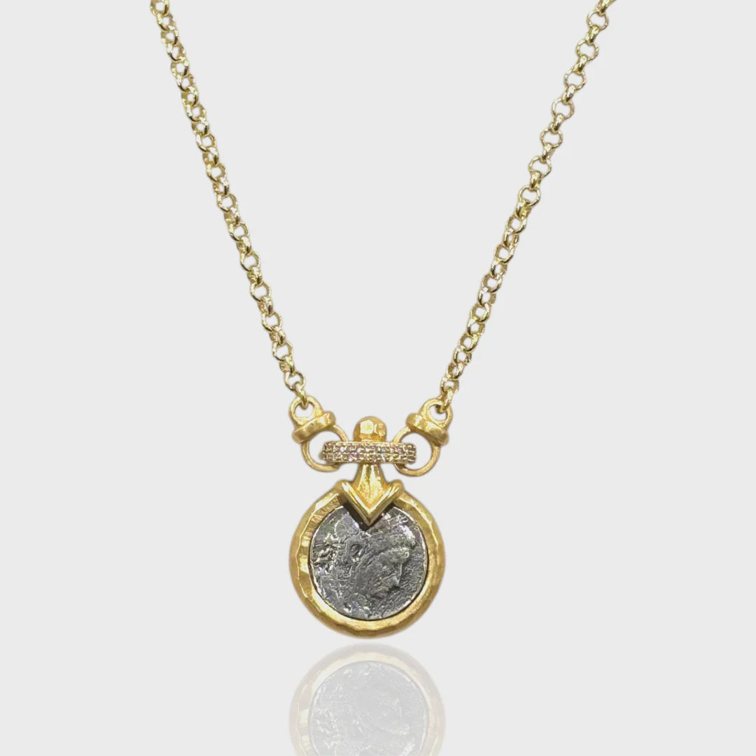 Vecchio Coin Mini Gold Necklace