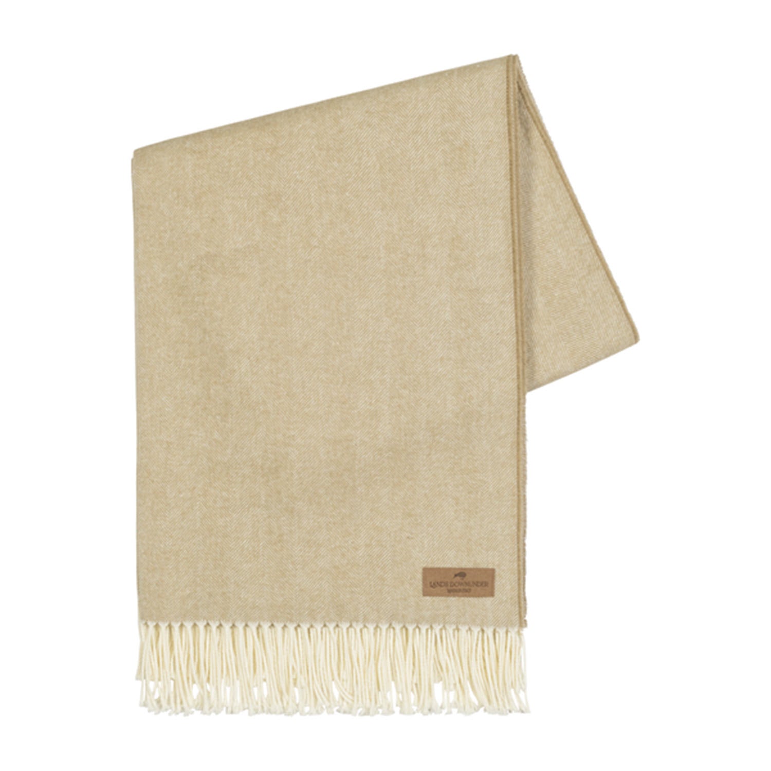 Herringbone White Truffle Throw