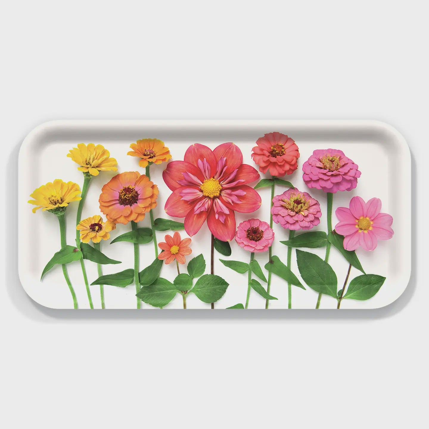 Zinnias and Dahlias Serving Tray