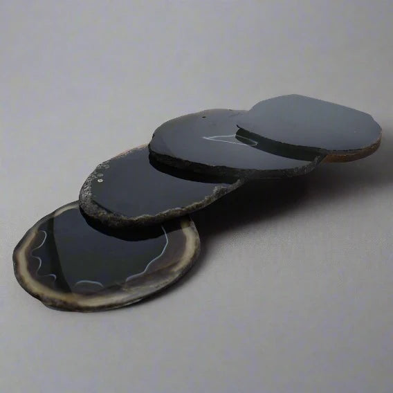 Agate Coaster Black Assorted