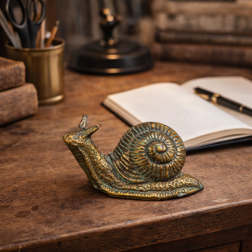 Snail Gold Cast Iron Statue