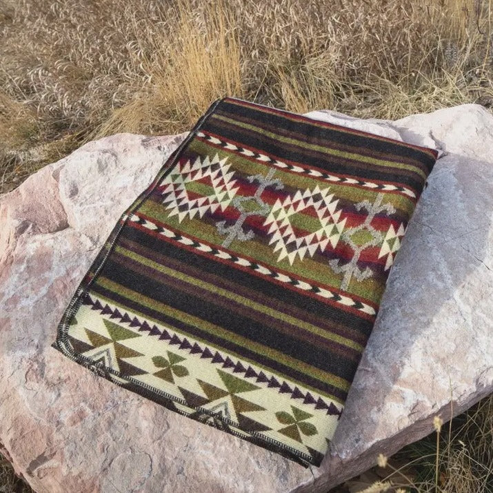 Andean Alpaca Blanket Cactus Green