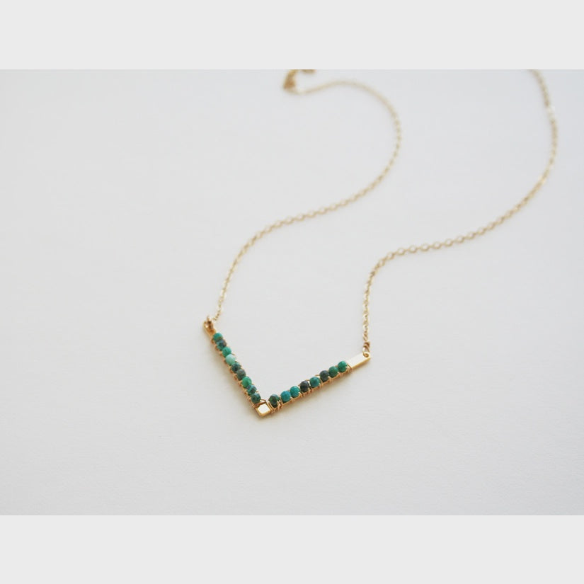 Turquoise Chevron Necklace