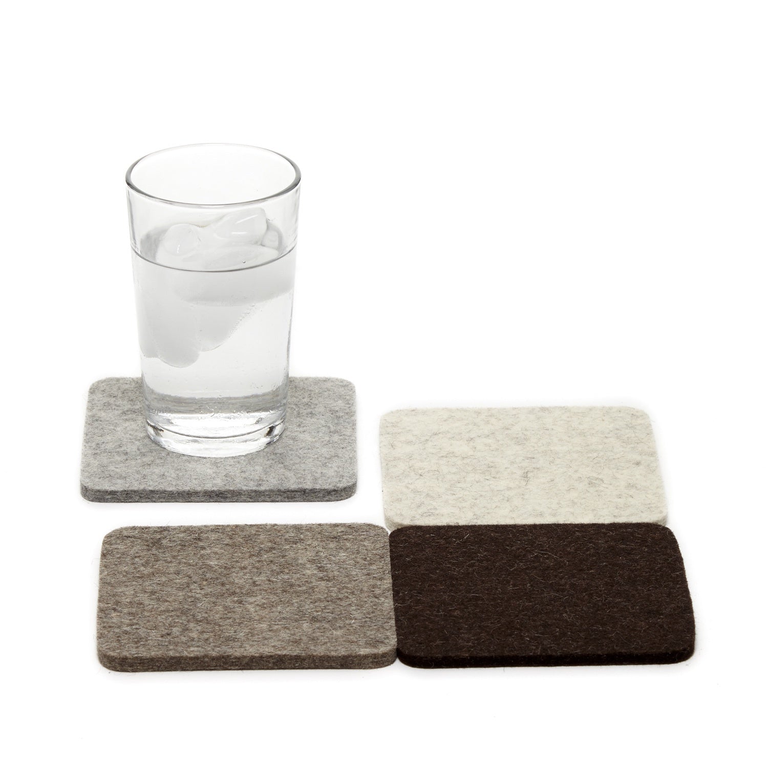 Bierfizl Merino Square Coasters - Earth