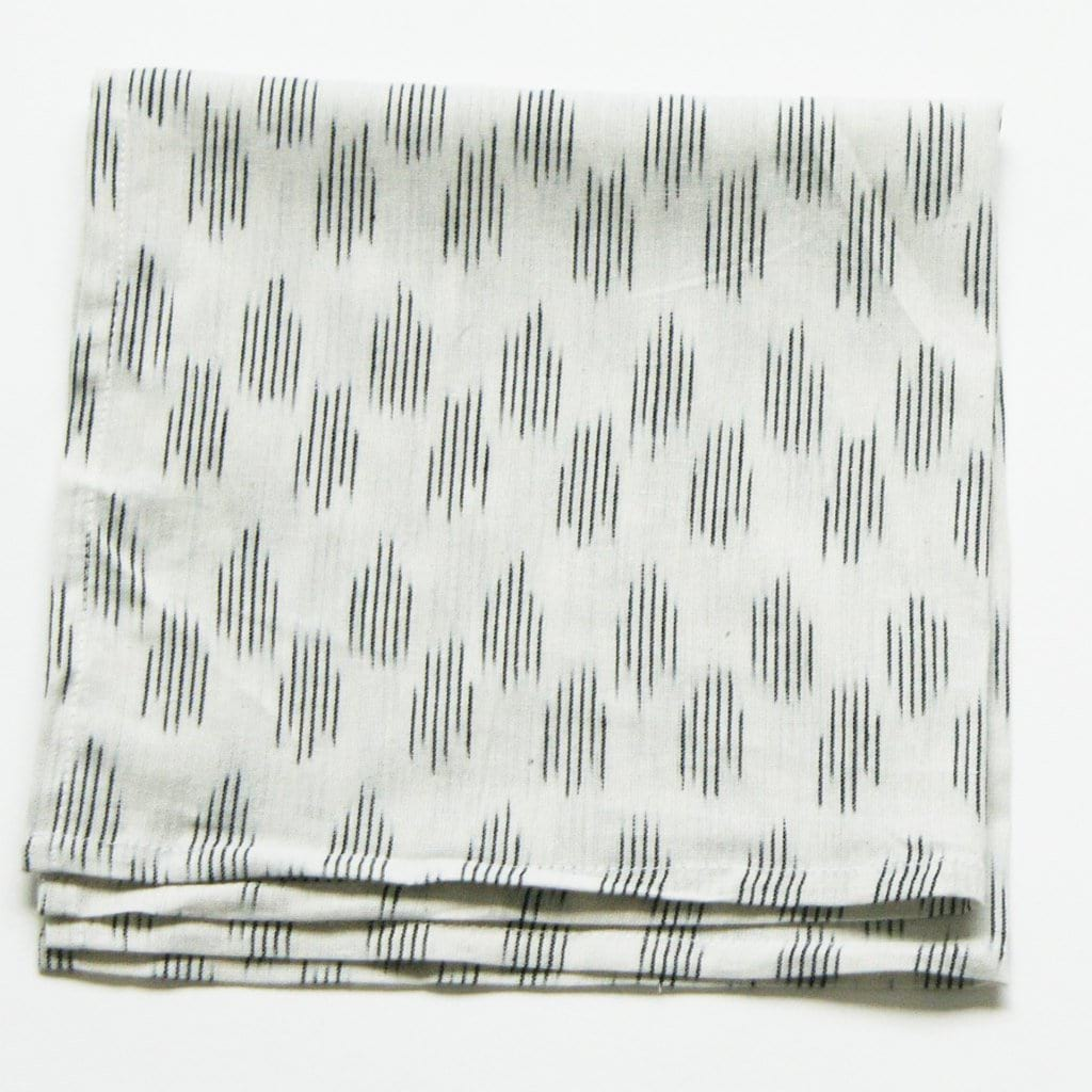 White Modern Dot Ikat Napkin