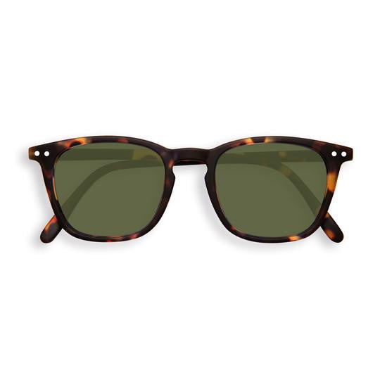 Sunglasses Trapeze #E Tortoise Green Lens Reader