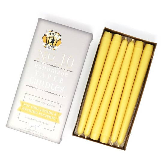 Natural Beeswax 10-Inch Taper Pair