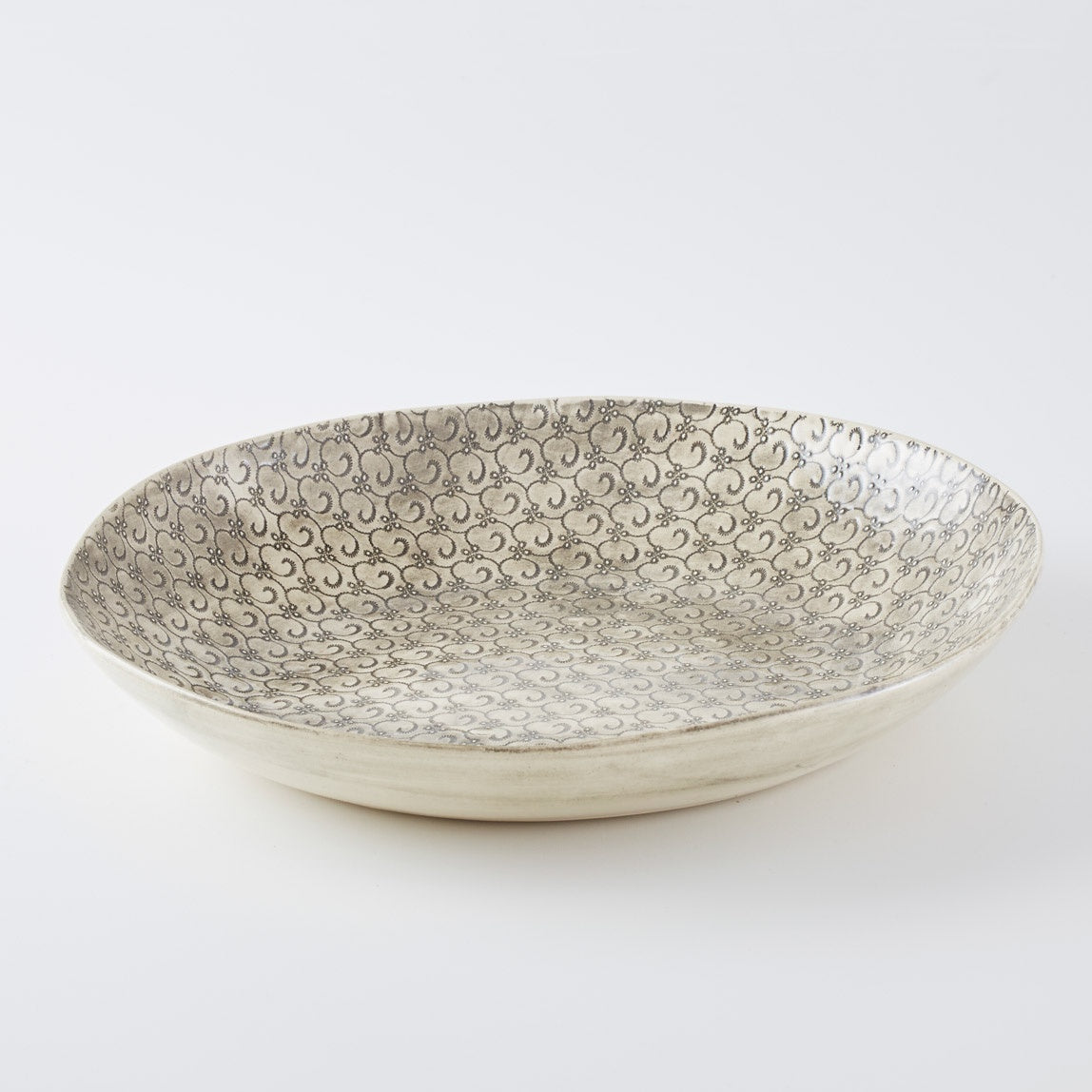 XL Deep Round Serving Platter Print Black