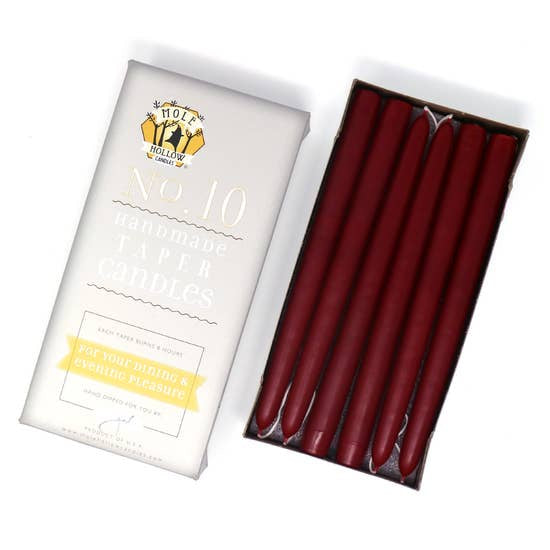 Burgundy Red 10-Inch Taper Pair