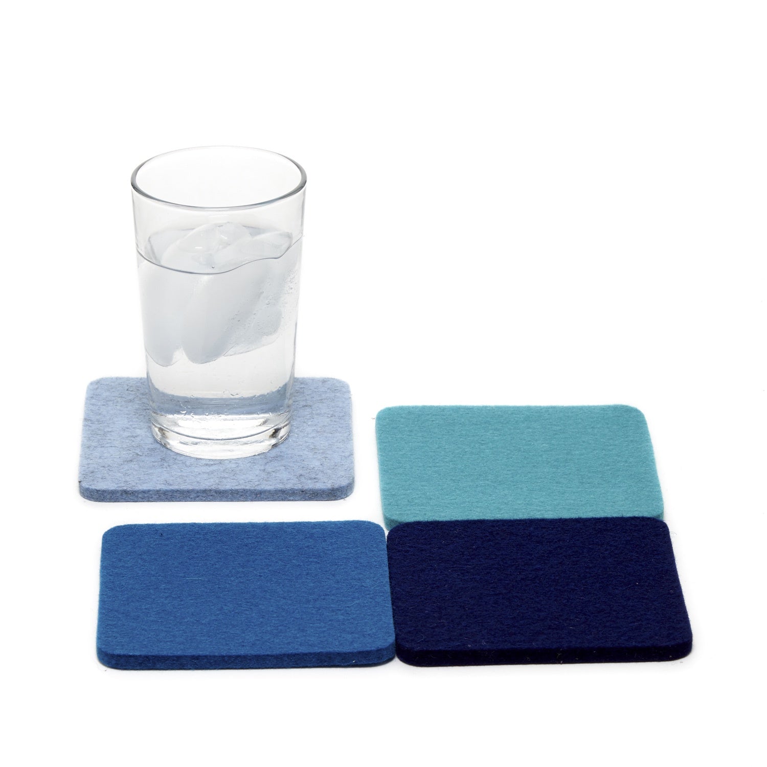 Bierfilzle Merino Square Coasters - Ocean