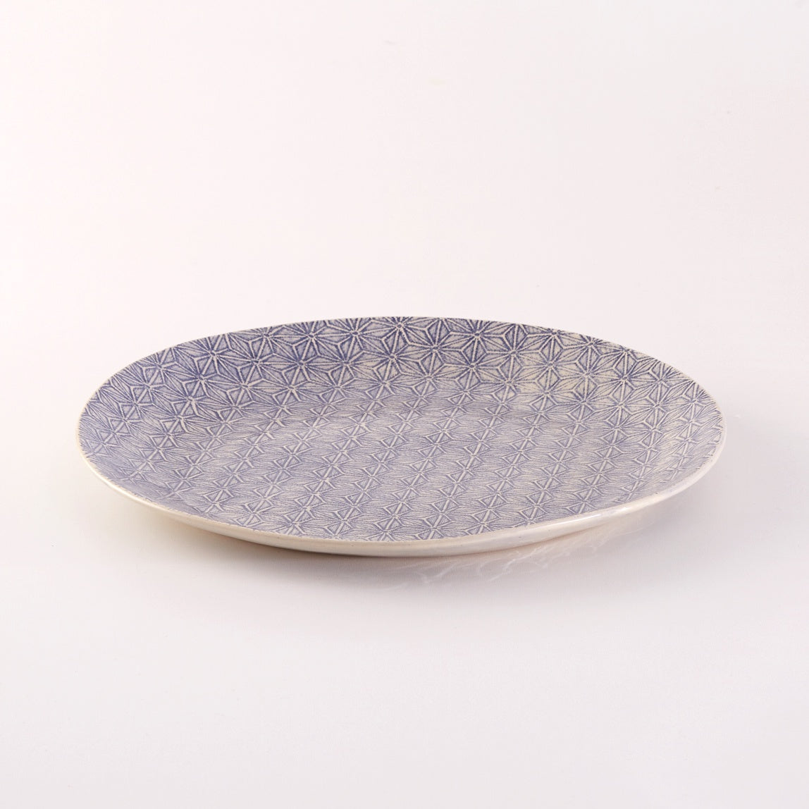 Round Cake Plate Print Blue