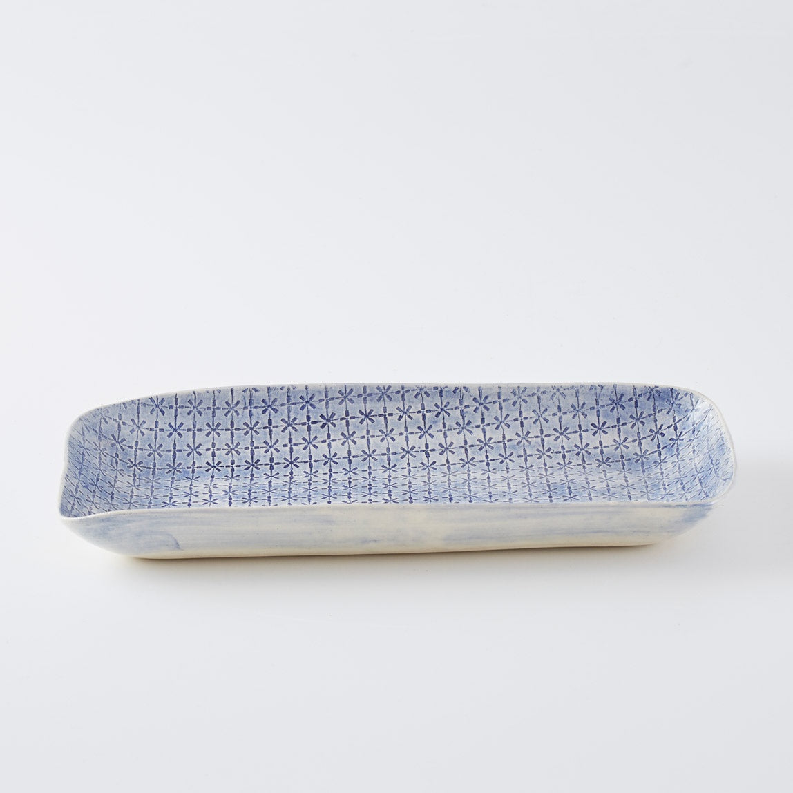 Large Prawn Platter Print Blue