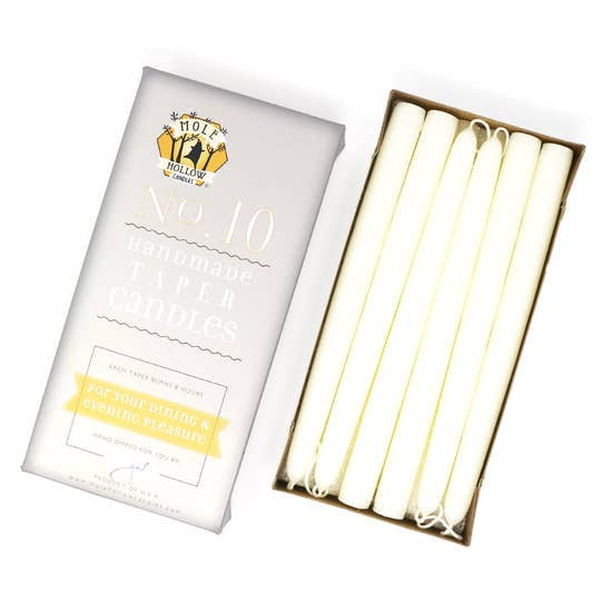 Shell White 10-Inch Taper Pair