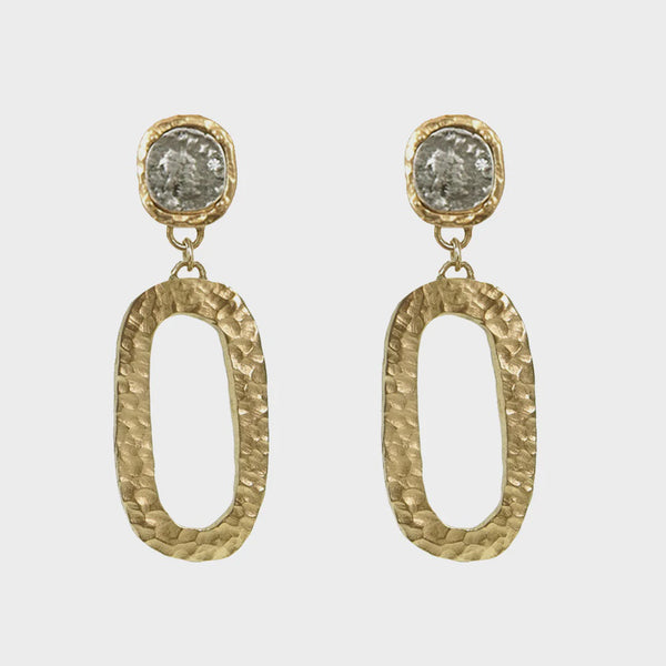 Gold Hammered Catena Link Earrings