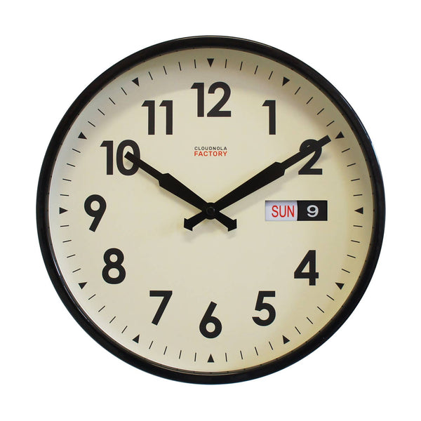 Factory Date Black Numbers Clock