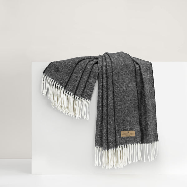 Herringbone Graphite Throw