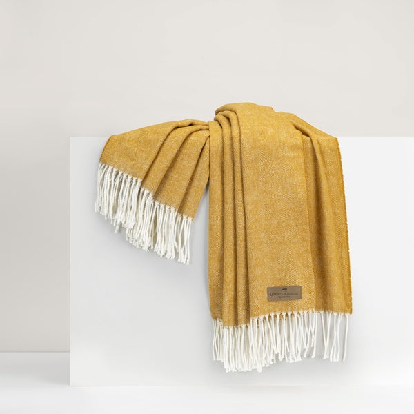 Herringbone Ochre Throw