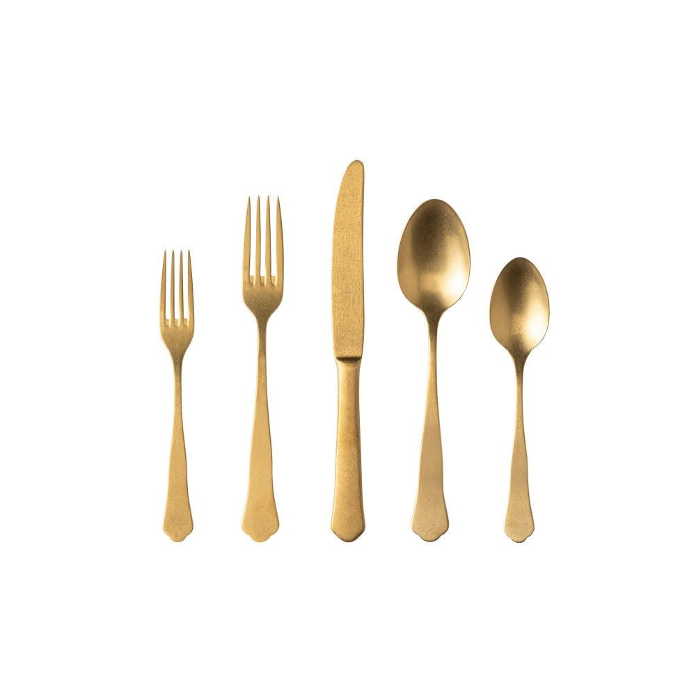 Prado Vintage Gold 5-Piece Flatware