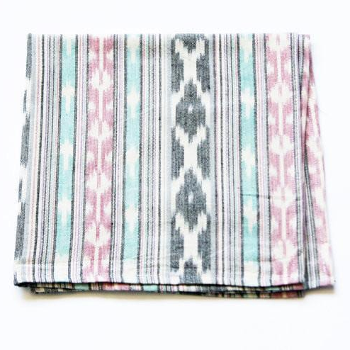 Aqua Pink Stripe Ikat Napkin
