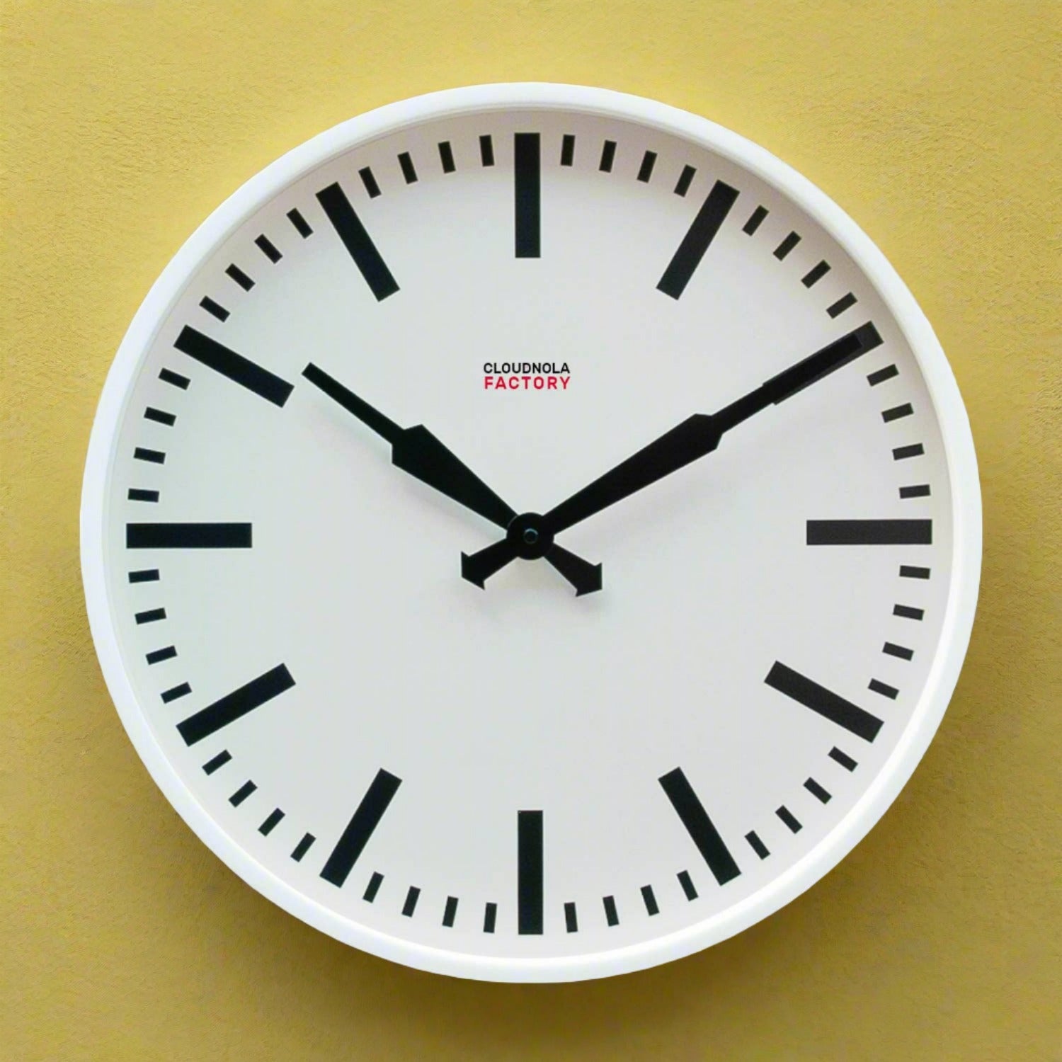 Factory White Station Clock