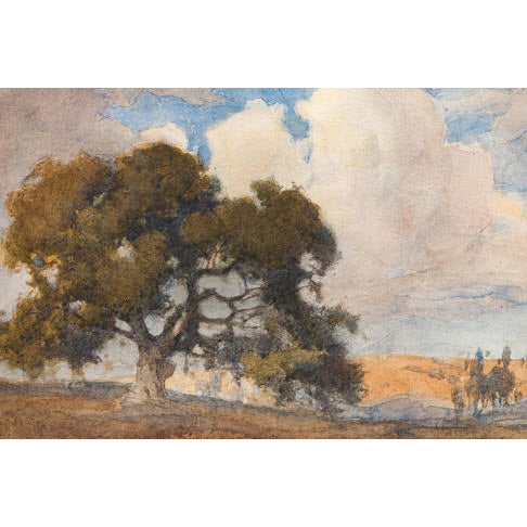 Hillside Tree Water Color Artist Board