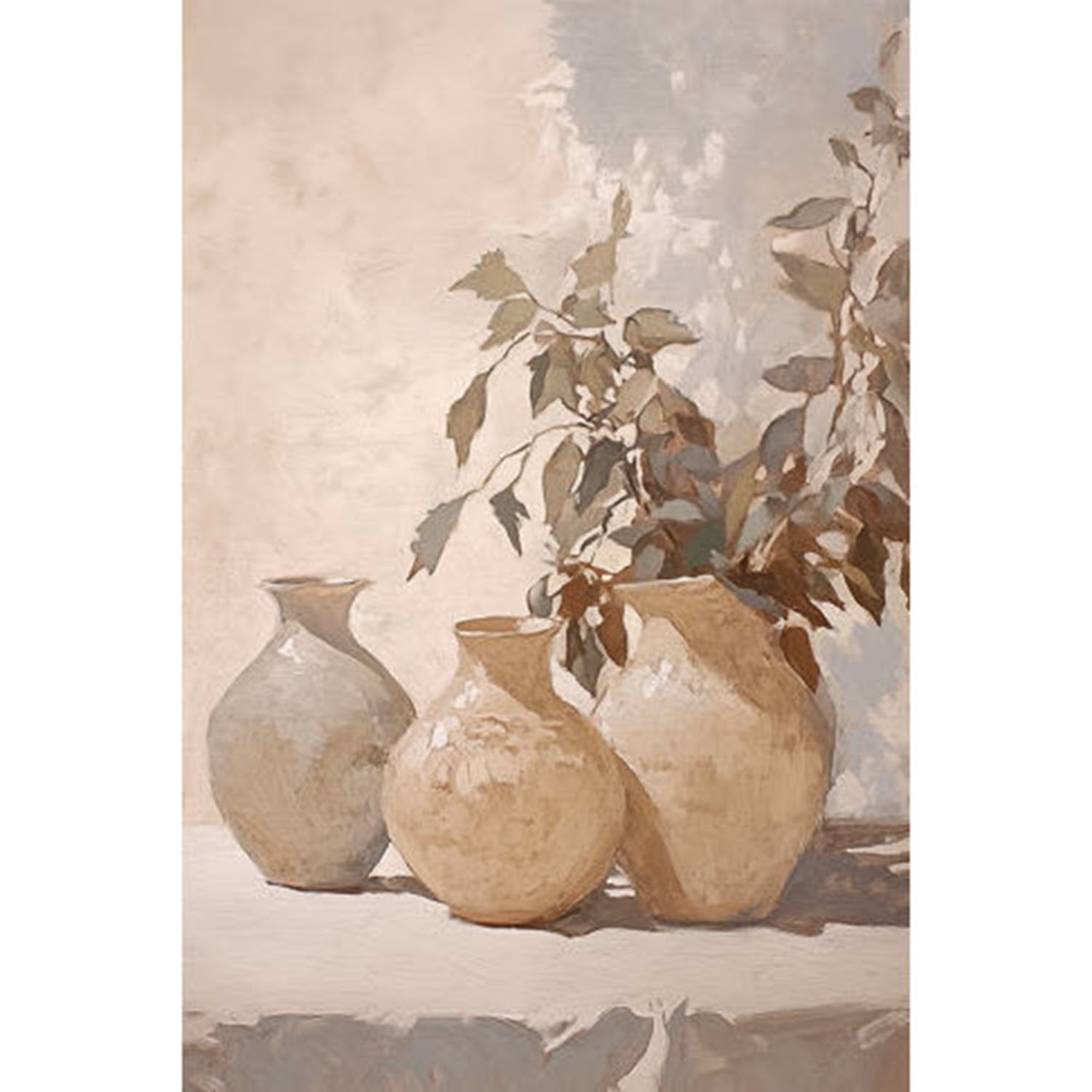 White Pots on Table #3 Art Print