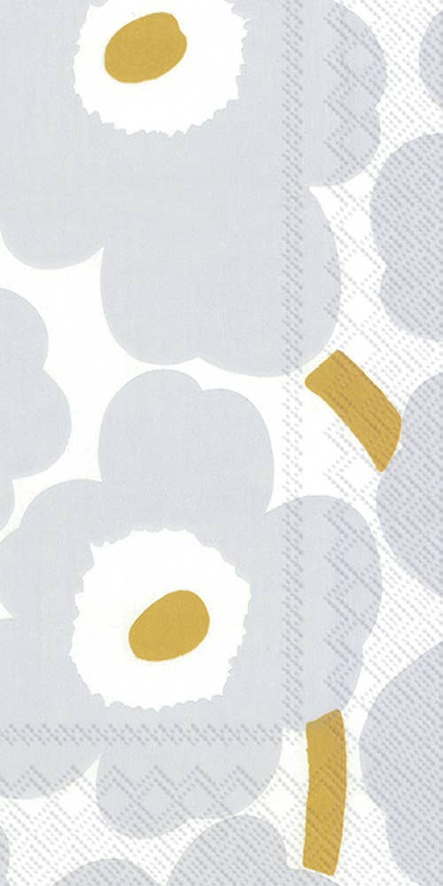 Unikko White Silver Paper Guest Marimekko