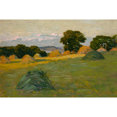 Mountainside Field Oil Painting