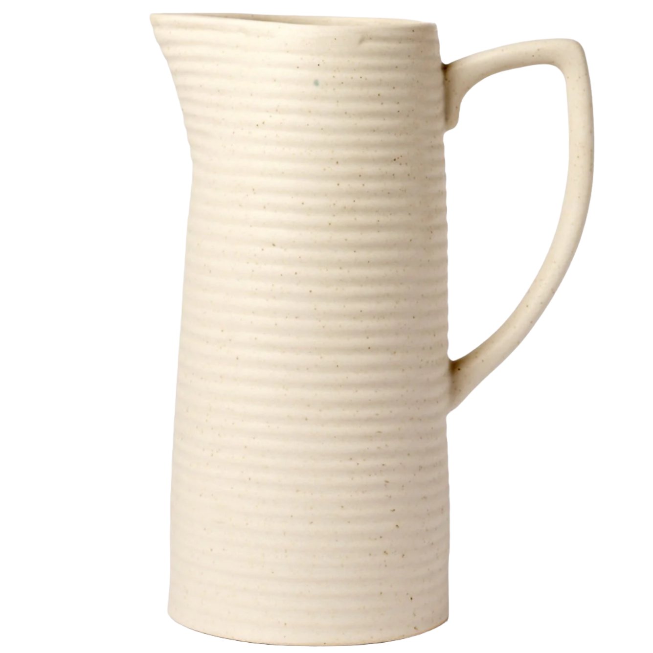 Ceramic Cream & Stone Pitcher