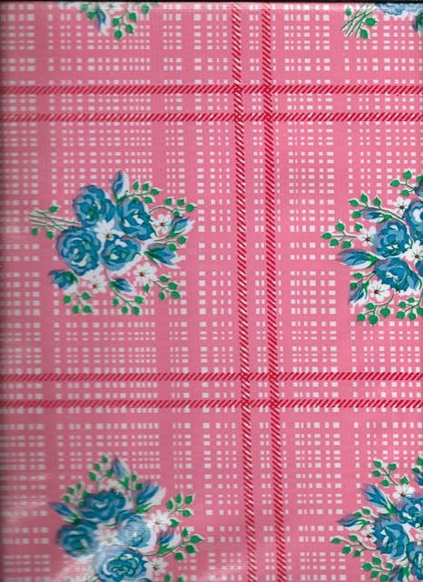 Bouquet Pink oilcloth - Bias Trim