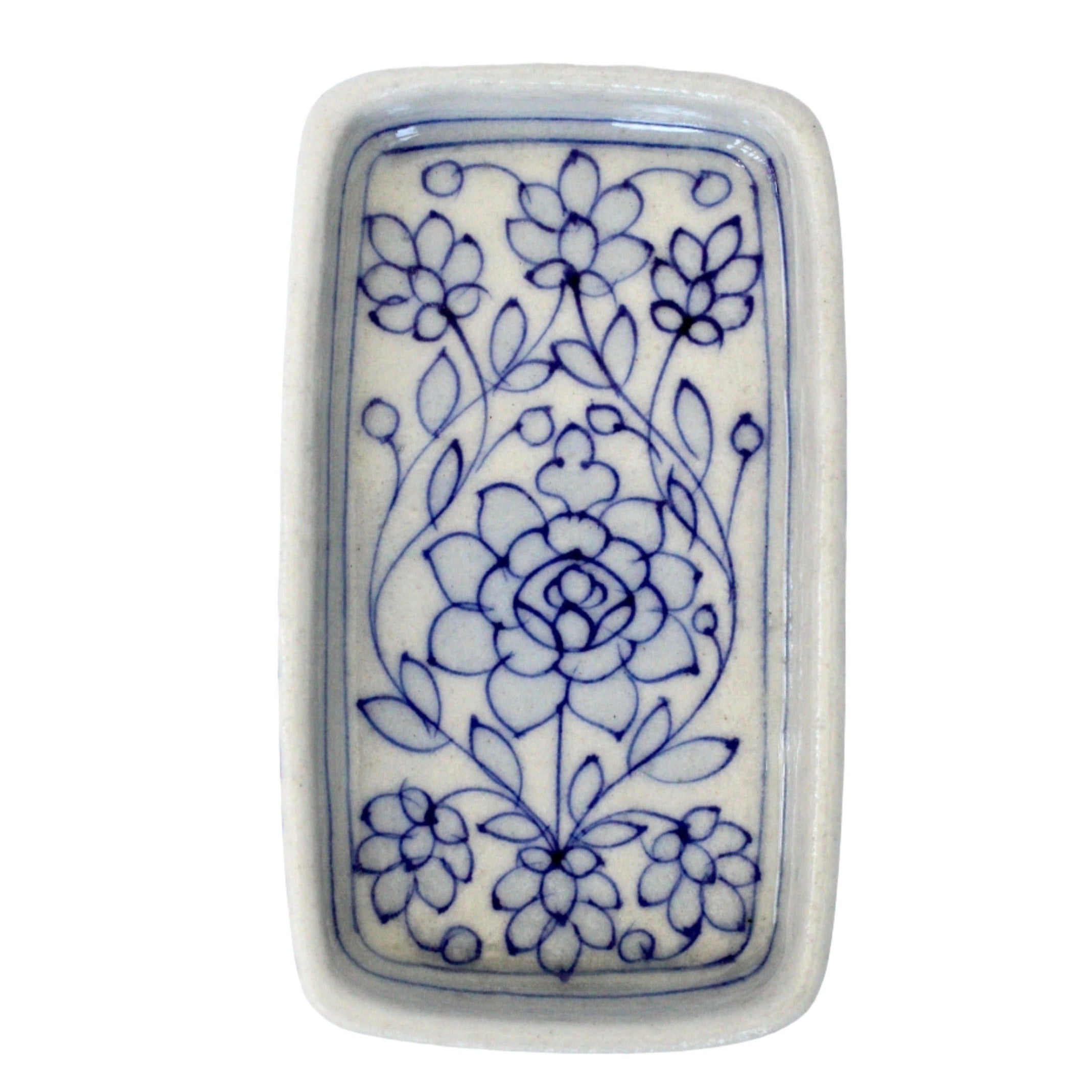 Floral Blue Soap Dish