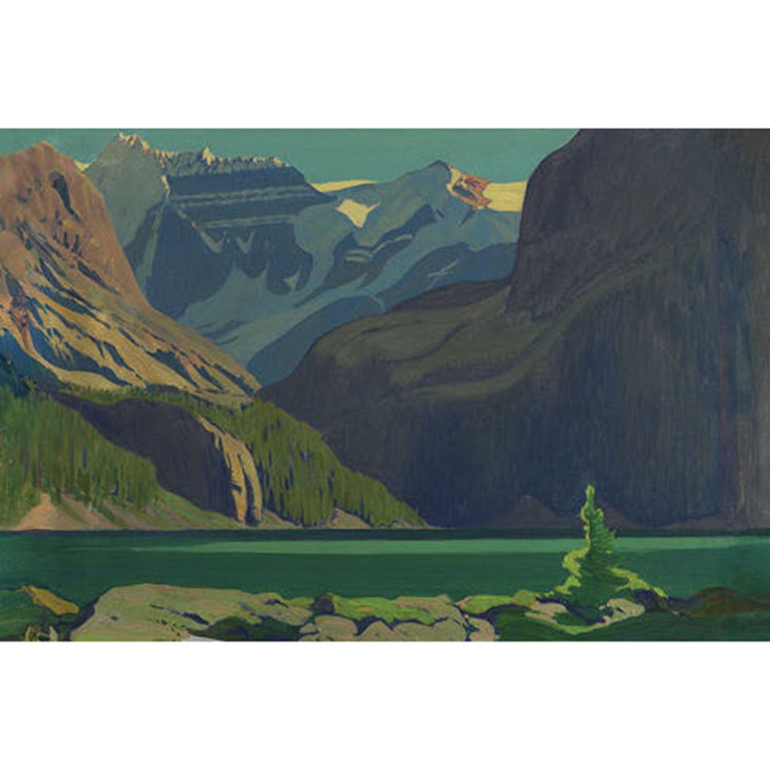 Mountain Lake with Green Water Art Print