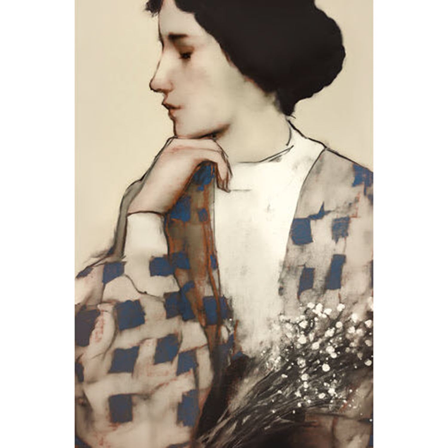 Woman In Thought Artist Board