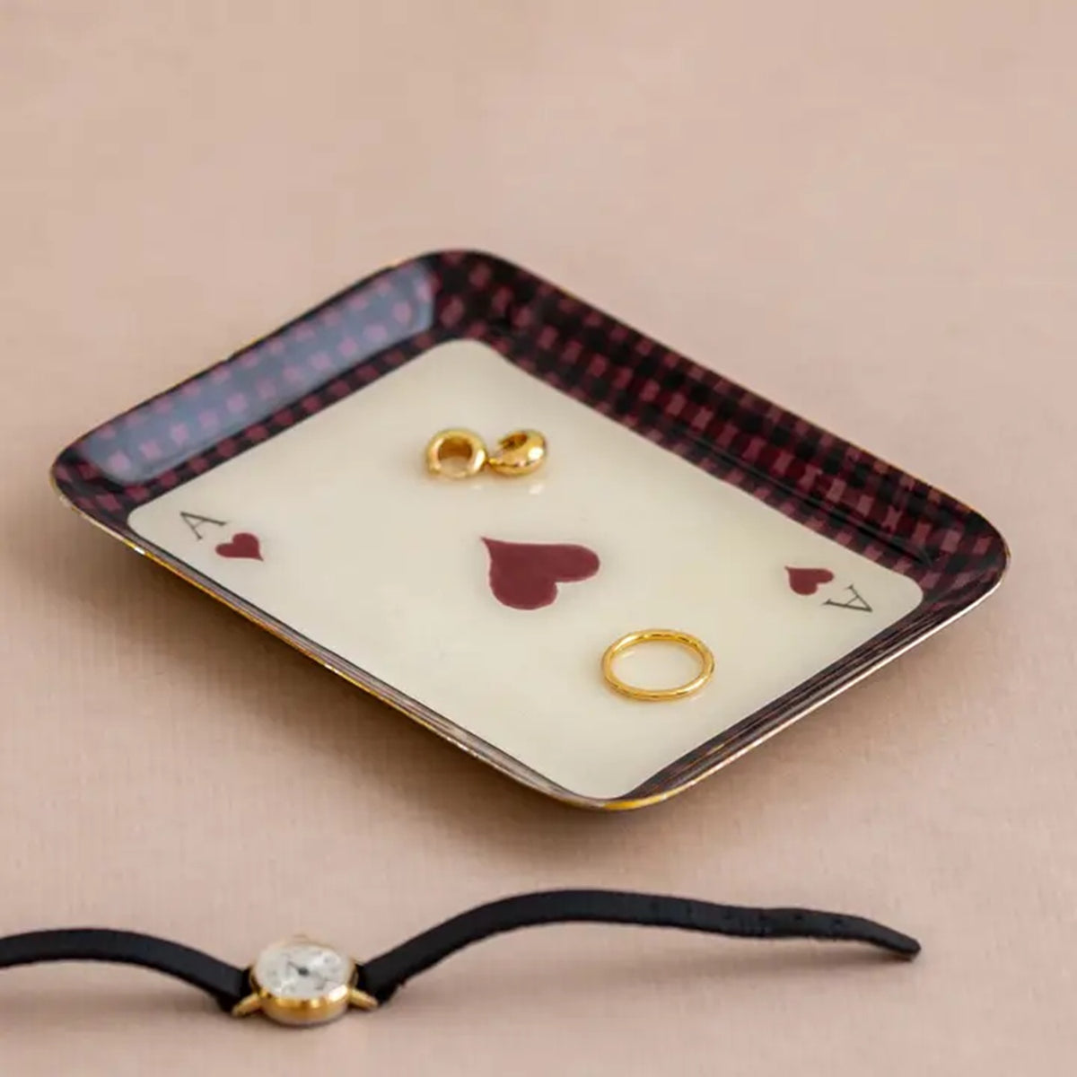 Ace of Hearts Enamel Tray