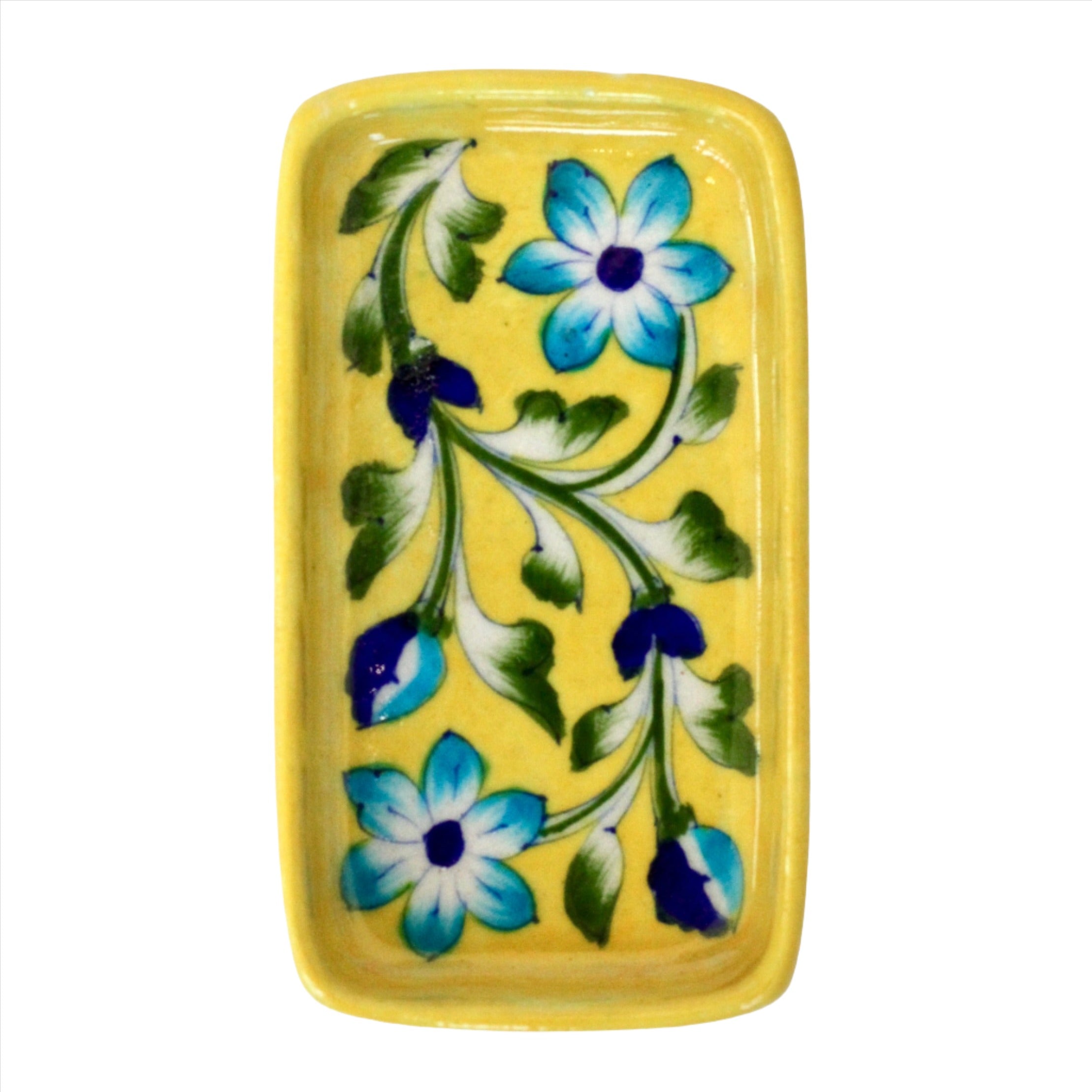 Flower Yellow Pottery Soap Dish