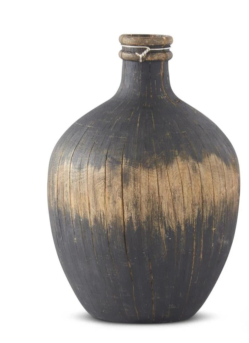 Black & Tan Woodgrain Vase