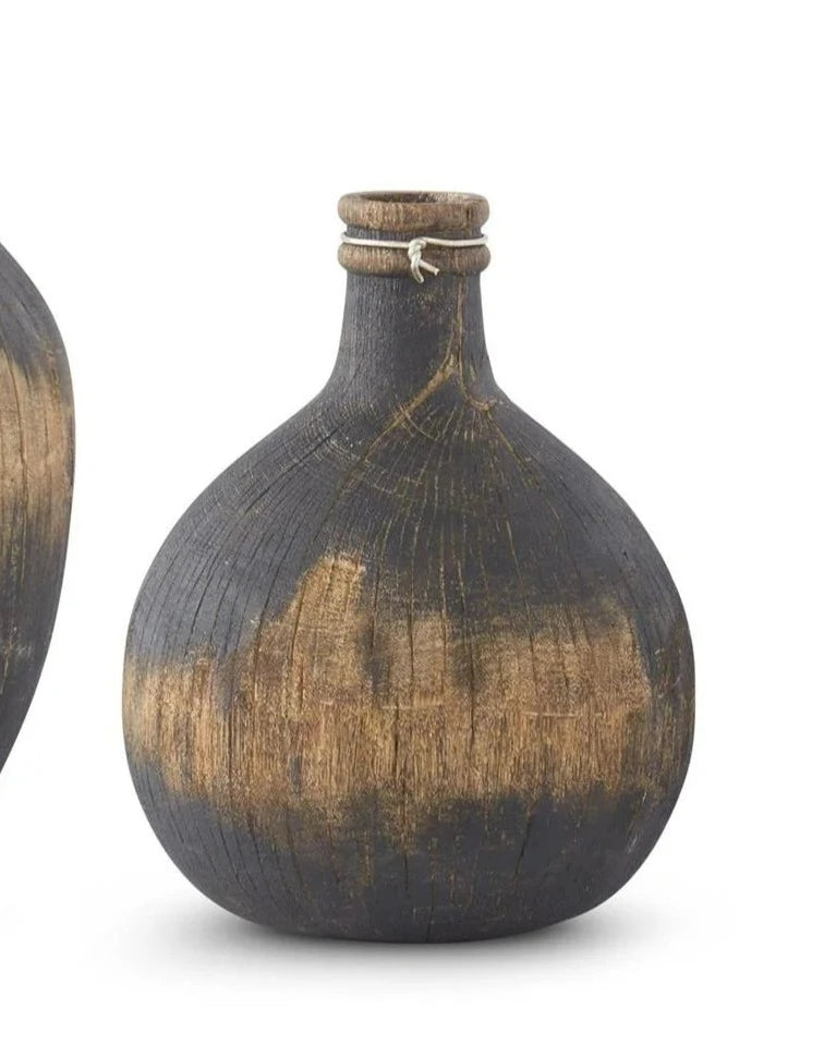 Black & Tan Woodgrain Vase