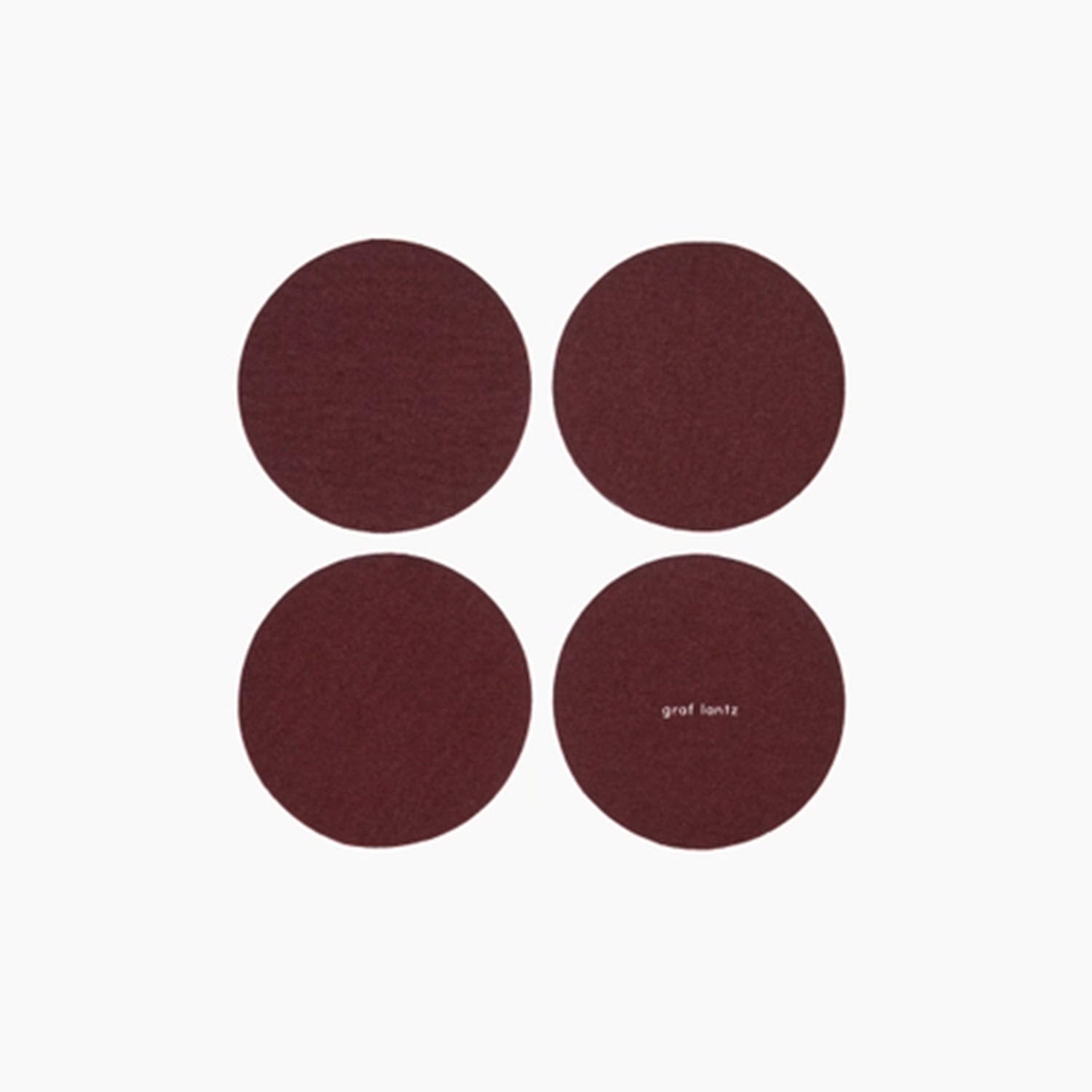 Burgundy Felt Round Coaster Set