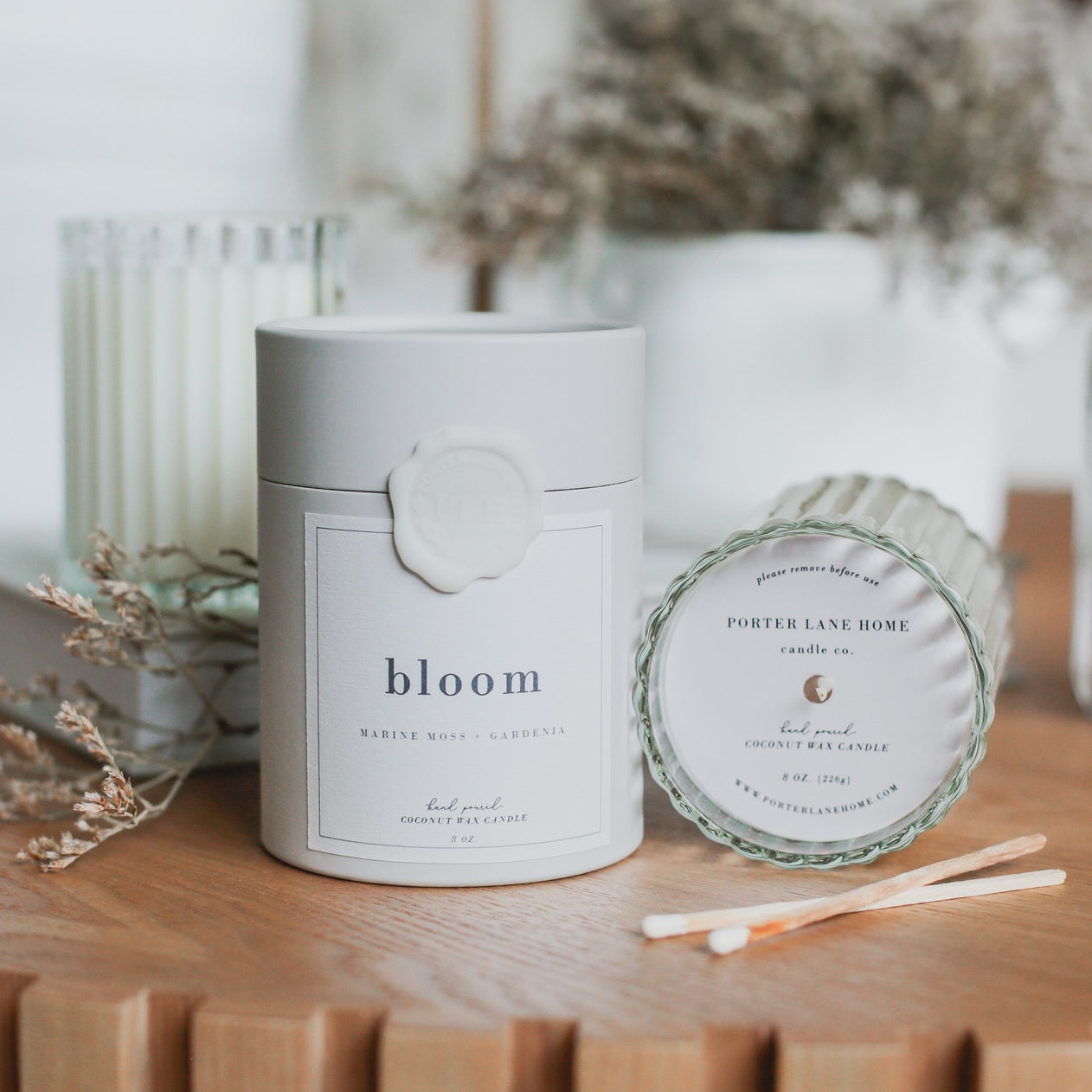 Bloom - Marine Moss + Gardenia Fluted Candle