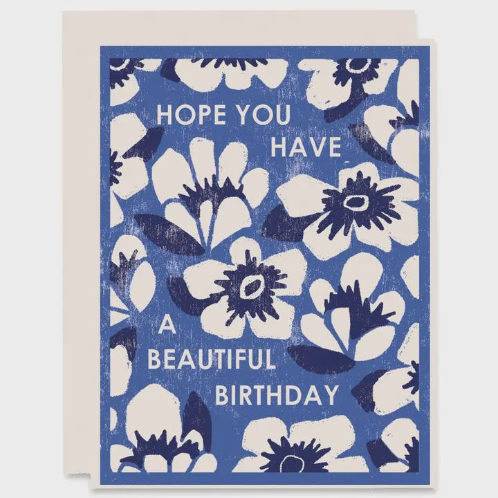 Blue Floral Garden Card