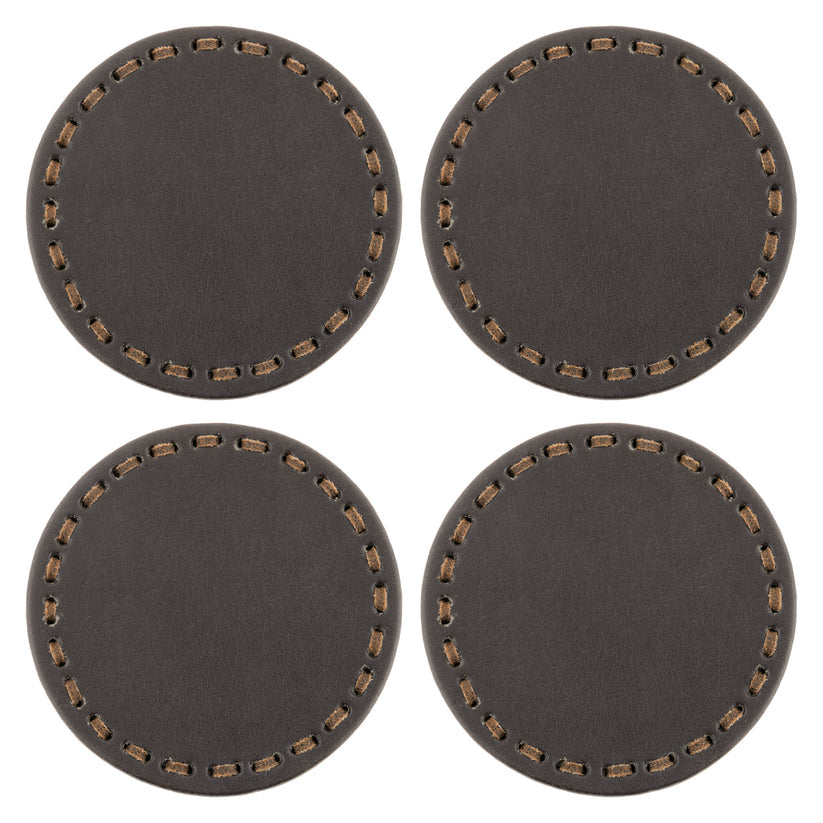 Leather Bronco  Brown Coaster Set