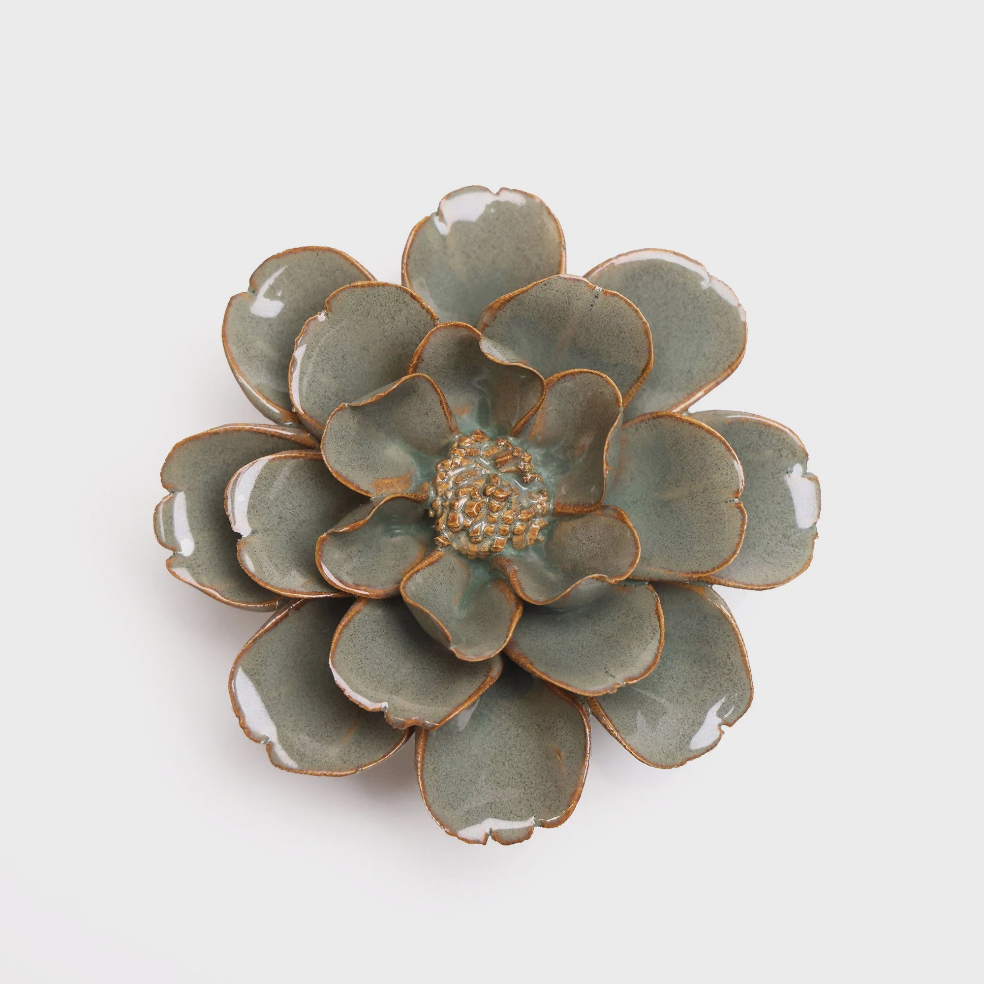 Ceramic Grey Green Small Flower